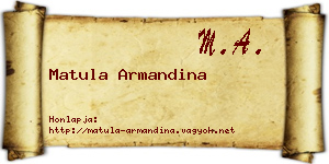 Matula Armandina névjegykártya